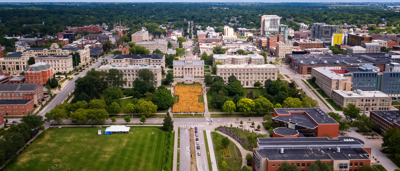 On Iowa block I from drone
