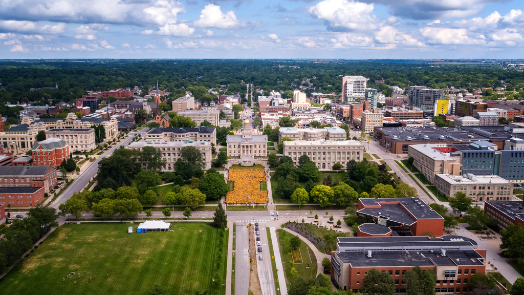 On Iowa block I from drone